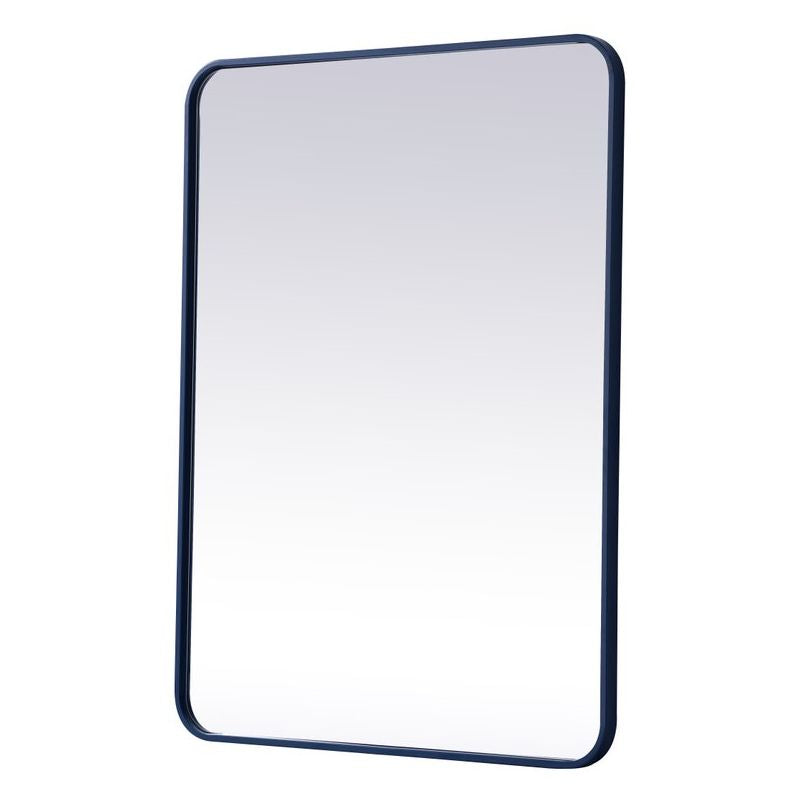 MR802736BL Evermore 27" x 36" Metal Framed Rectangular Mirror in Blue