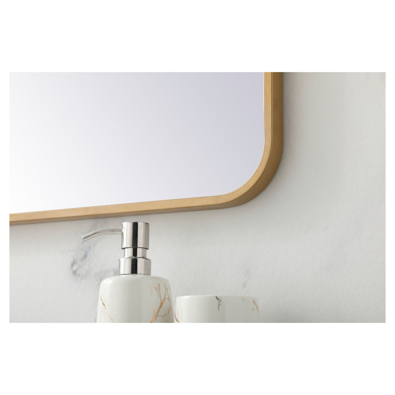 MR802736BR Evermore 27" x 36" Metal Framed Rectangular Mirror in Brass