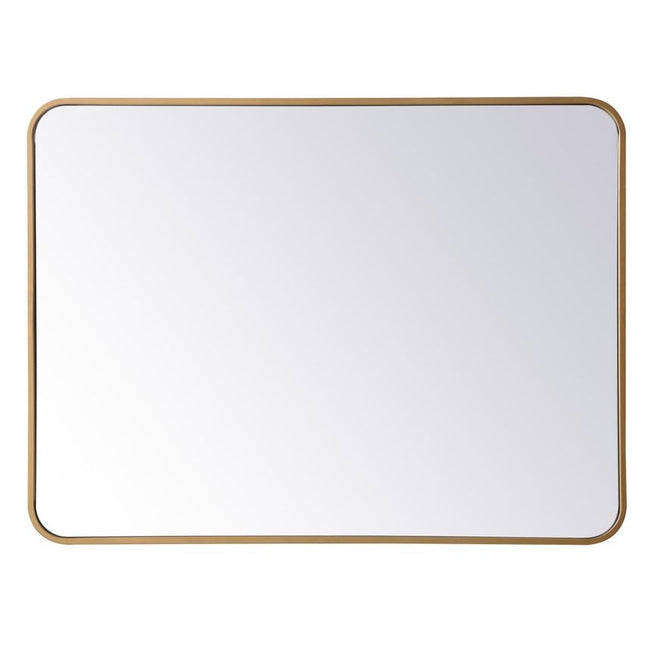 MR802736BR Evermore 27" x 36" Metal Framed Rectangular Mirror in Brass