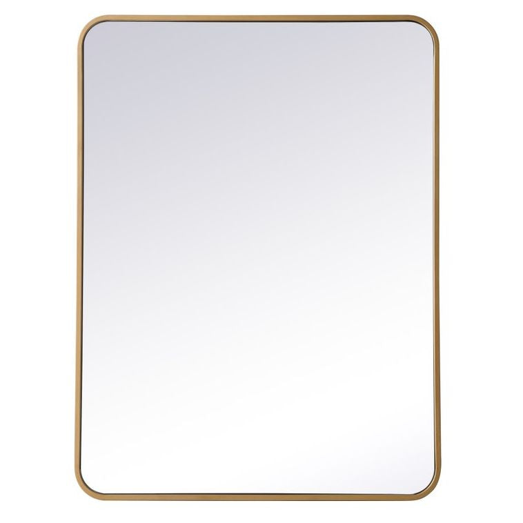 MR802736BR Evermore 27" x 36" Metal Framed Rectangular Mirror in Brass