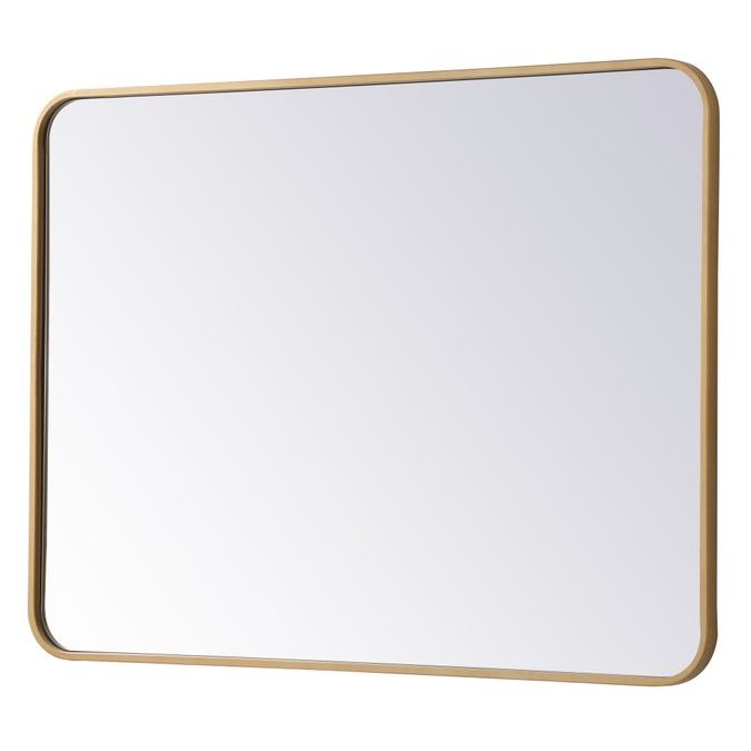 MR802736BR Evermore 27" x 36" Metal Framed Rectangular Mirror in Brass