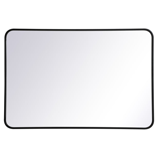MR802740BK Evermore 27" x 40" Metal Framed Rectangular Mirror in Black