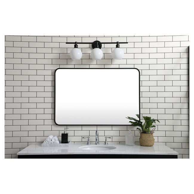 MR802740BK Evermore 27" x 40" Metal Framed Rectangular Mirror in Black