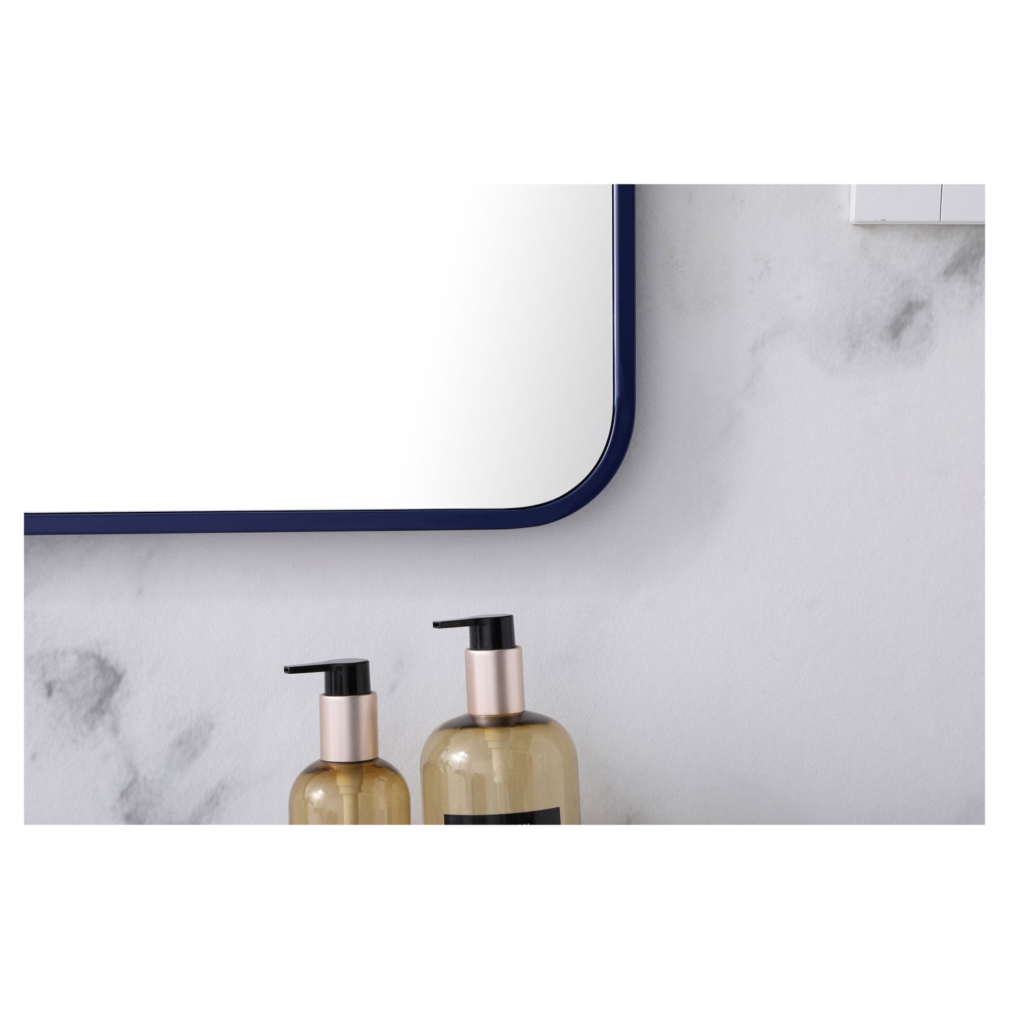 MR802740BL Evermore 27" x 40" Metal Framed Rectangular Mirror in Blue