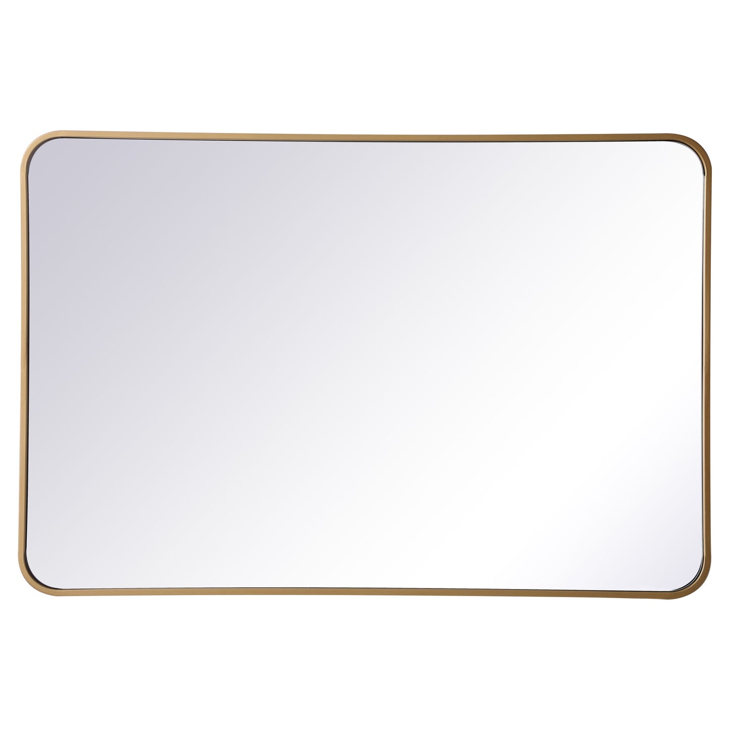 MR802740BR Evermore 27" x 40" Metal Framed Rectangular Mirror in Brass