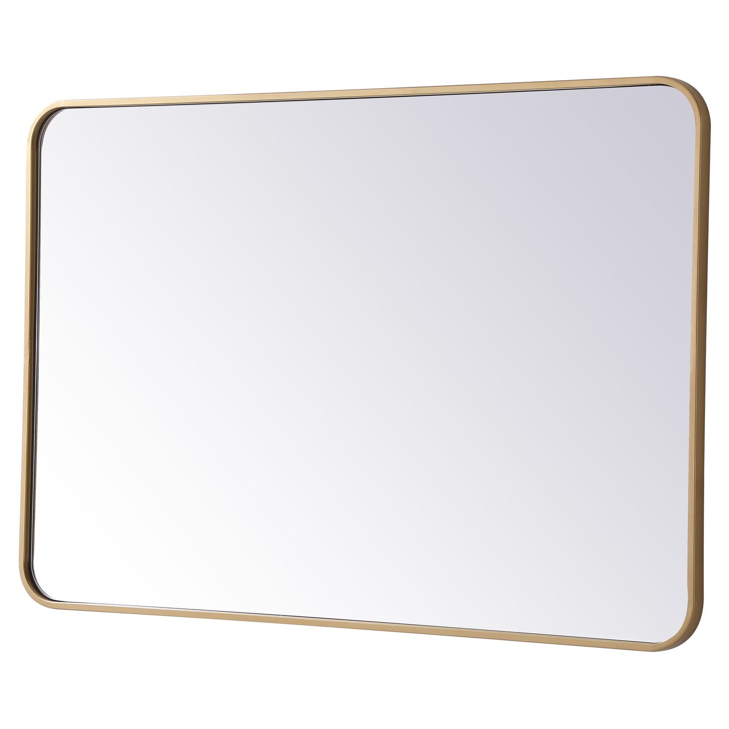 MR802740BR Evermore 27" x 40" Metal Framed Rectangular Mirror in Brass