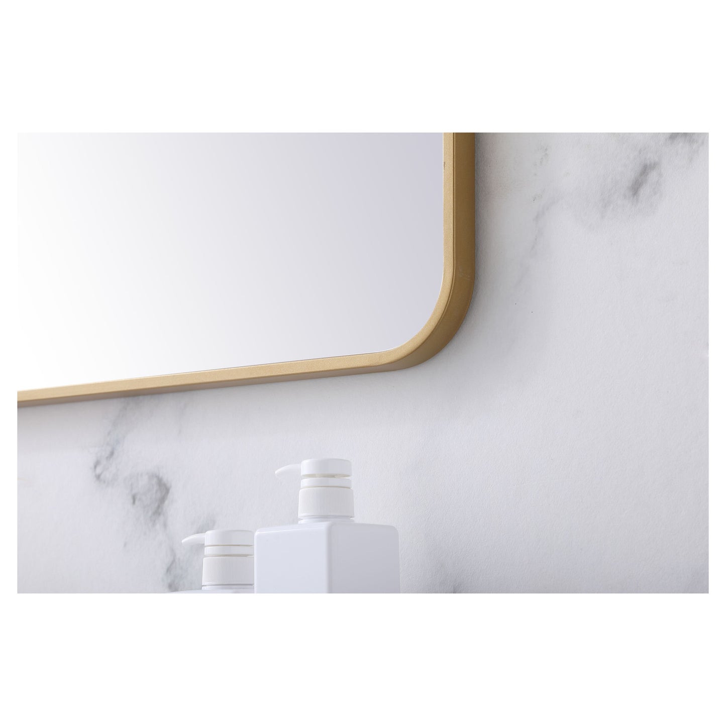 MR802740BR Evermore 27" x 40" Metal Framed Rectangular Mirror in Brass