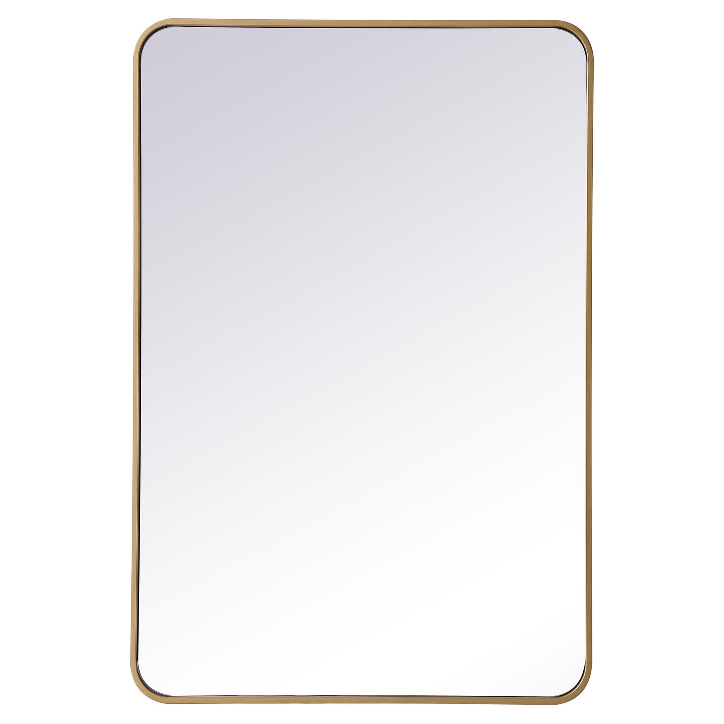 MR802740BR Evermore 27" x 40" Metal Framed Rectangular Mirror in Brass
