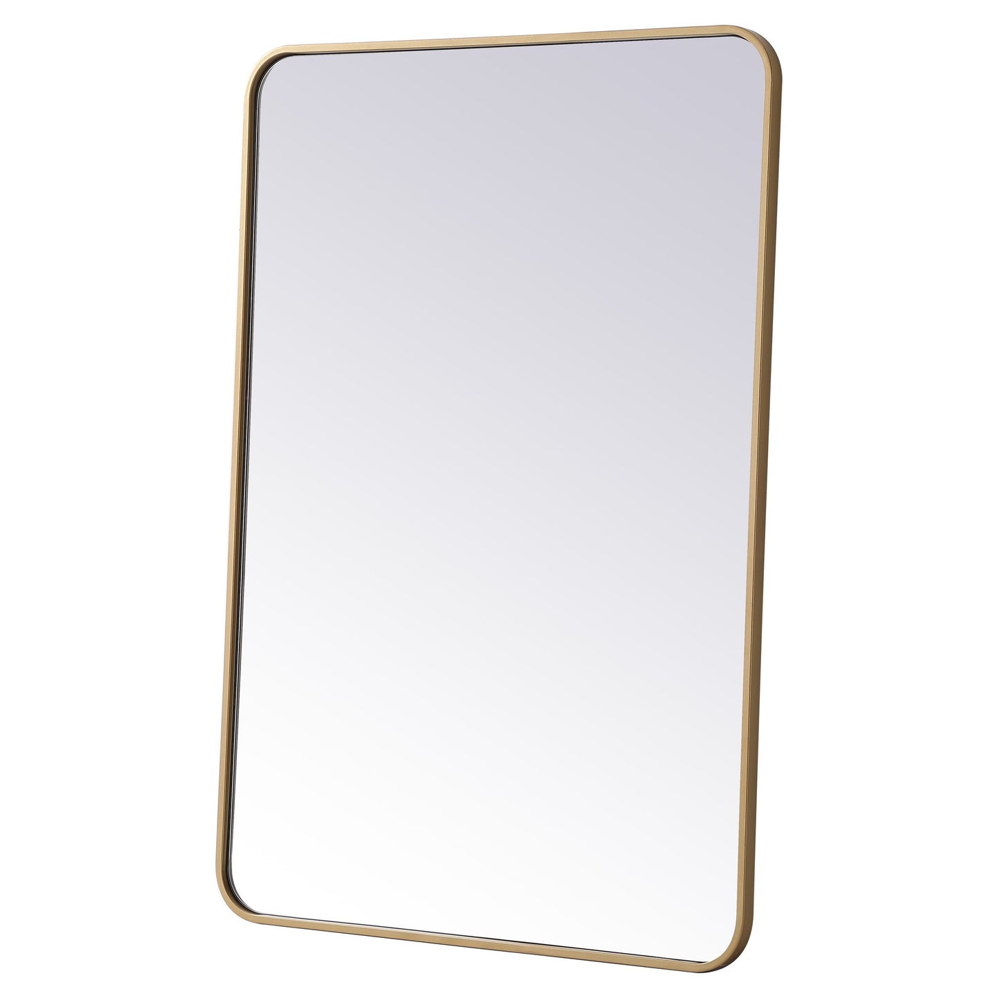 MR802740BR Evermore 27" x 40" Metal Framed Rectangular Mirror in Brass