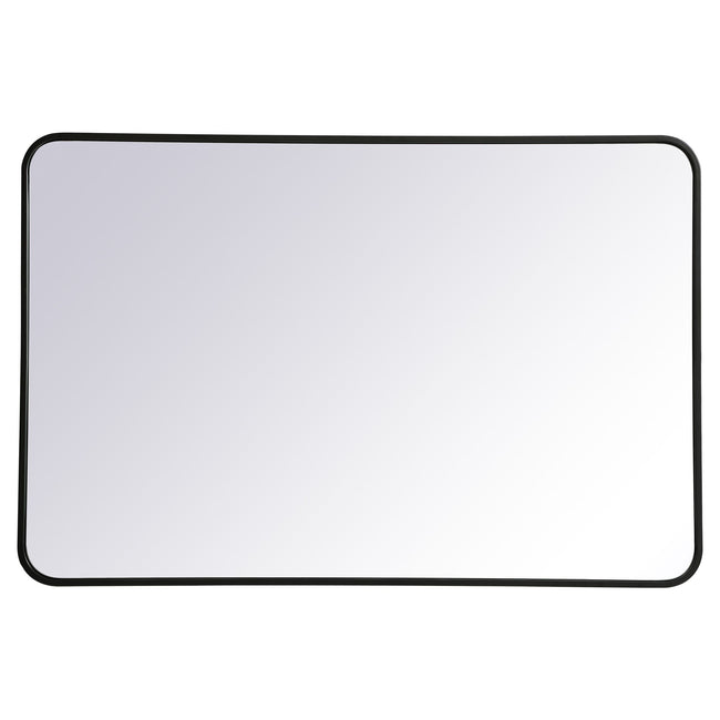 MR802842BK Evermore 28" x 42" Metal Framed Rectangular Mirror in Black