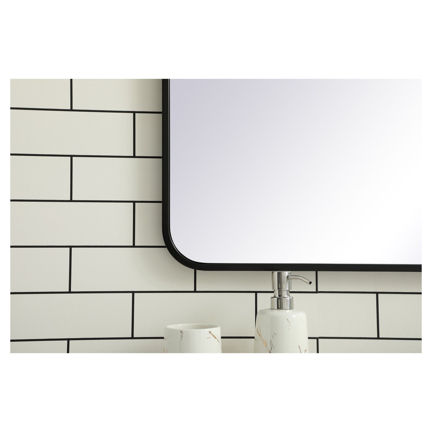 MR802842BK Evermore 28" x 42" Metal Framed Rectangular Mirror in Black