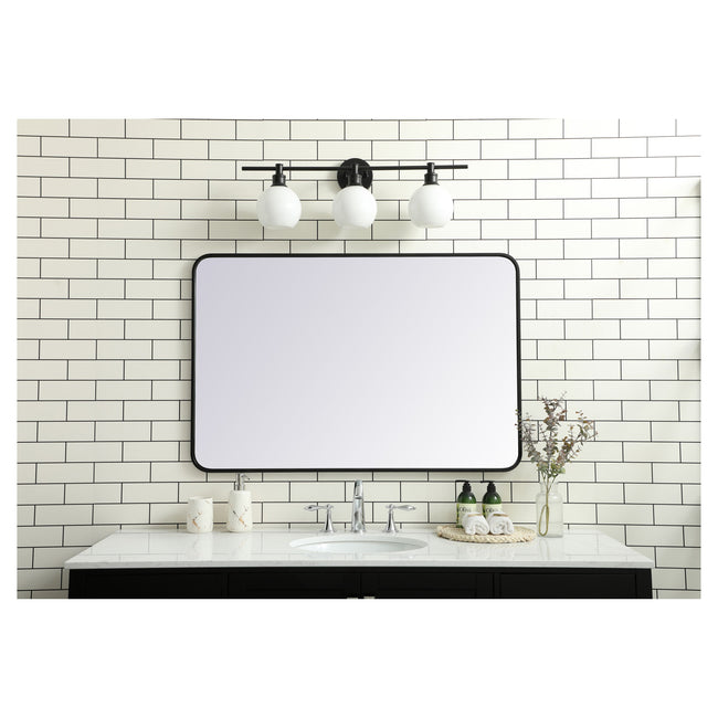 MR802842BK Evermore 28" x 42" Metal Framed Rectangular Mirror in Black