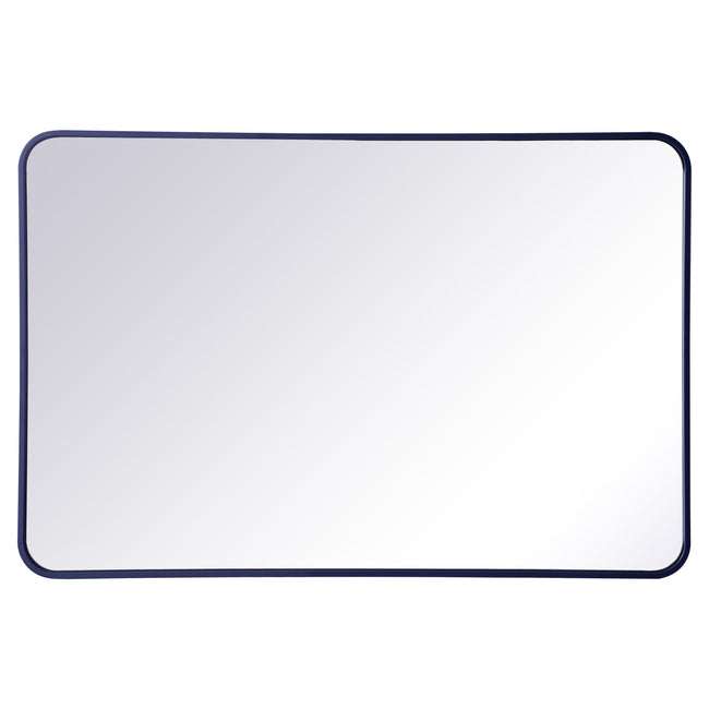 MR802842BL Evermore 28" x 42" Metal Framed Rectangular Mirror in Blue