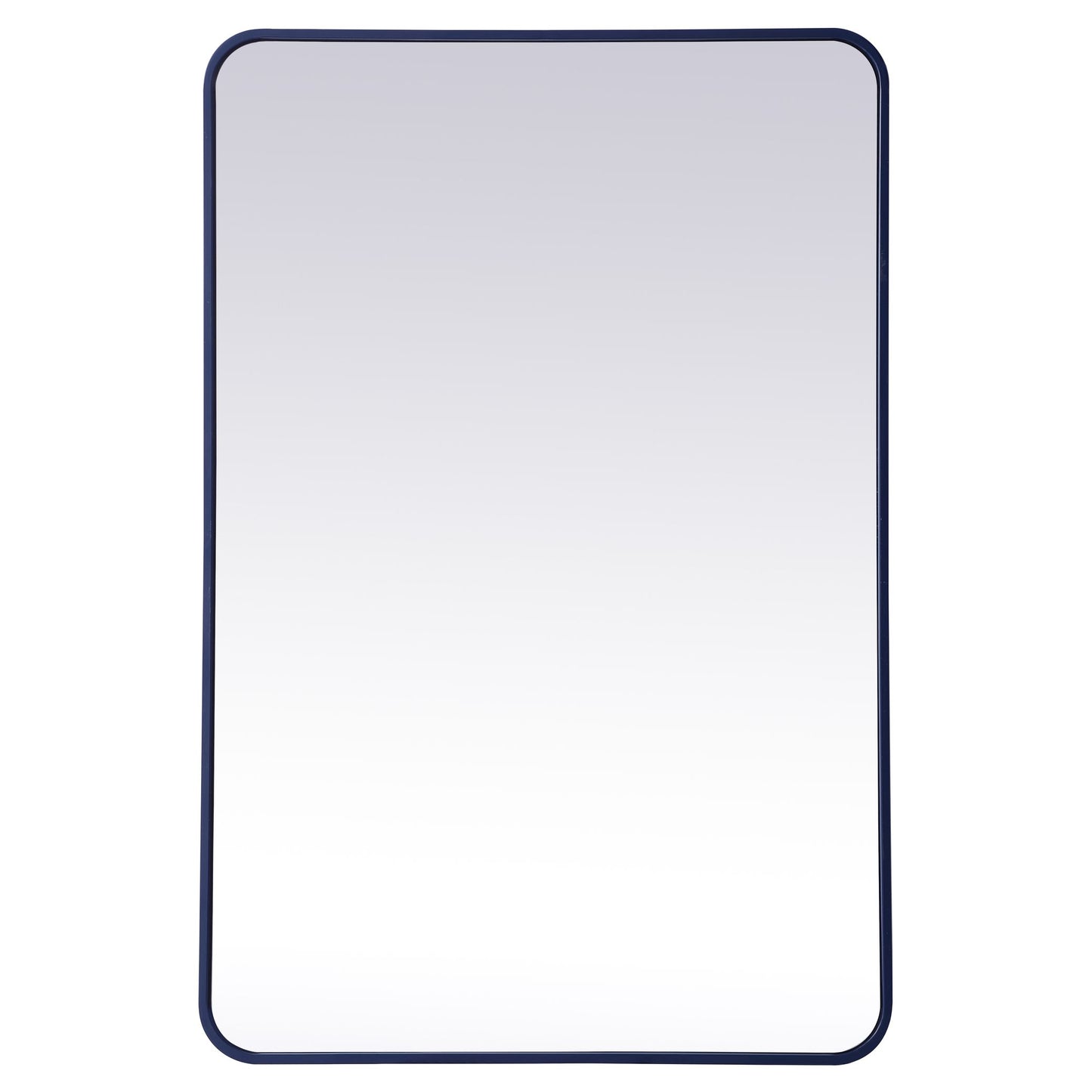 MR802842BL Evermore 28" x 42" Metal Framed Rectangular Mirror in Blue