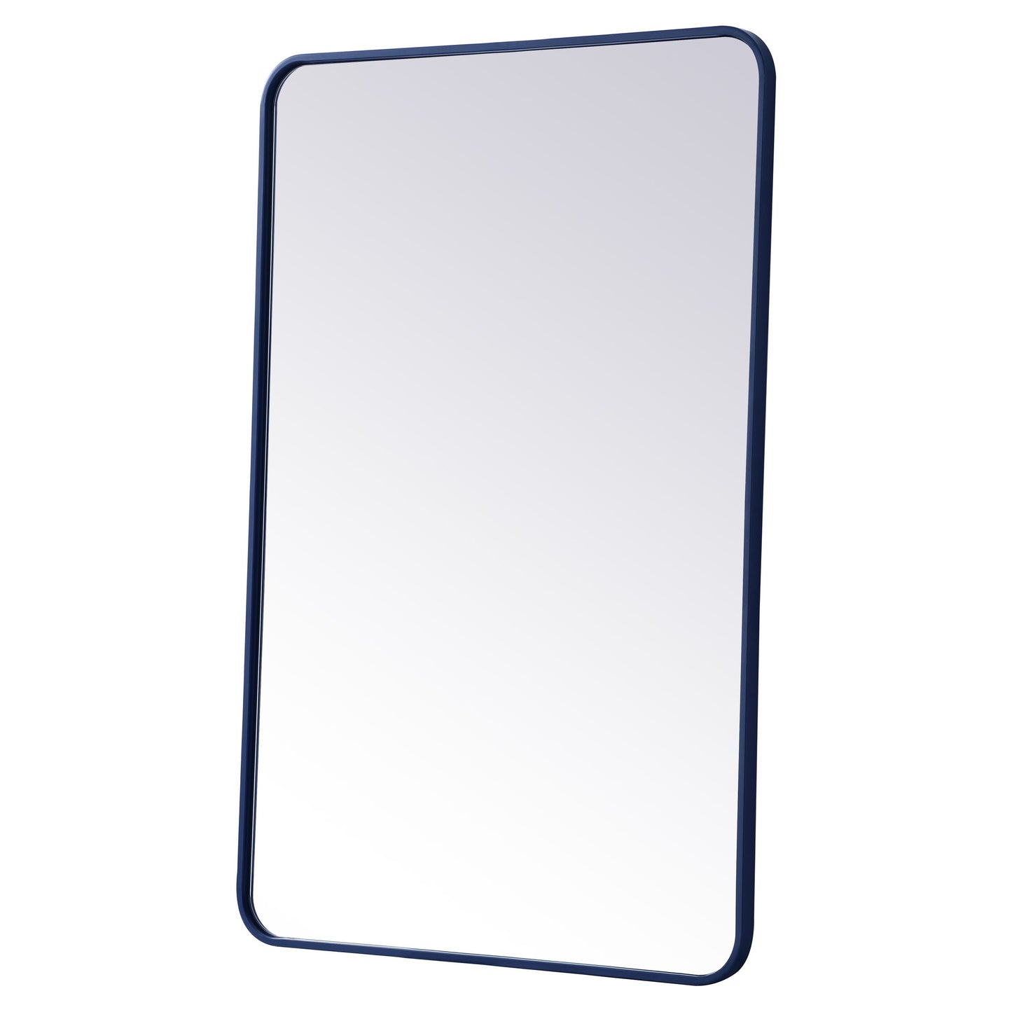 MR802842BL Evermore 28" x 42" Metal Framed Rectangular Mirror in Blue