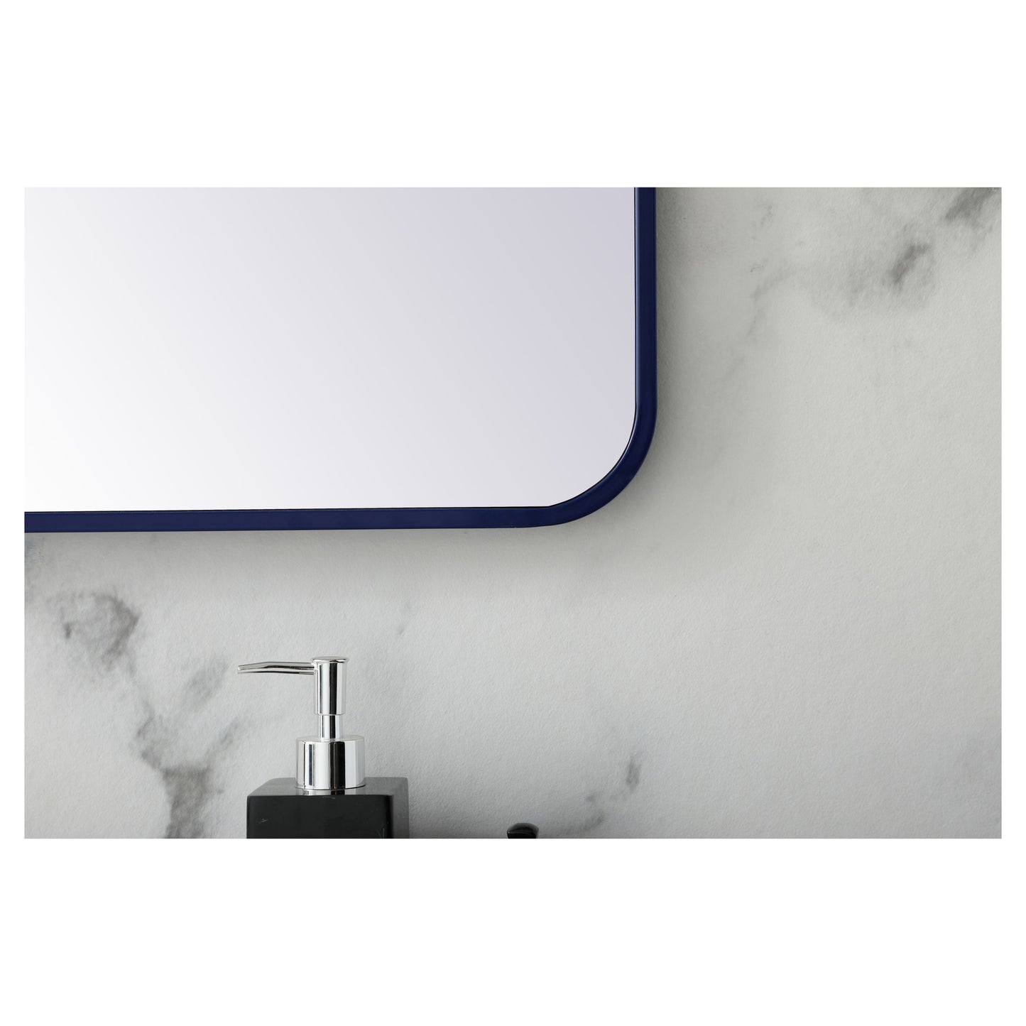MR802842BL Evermore 28" x 42" Metal Framed Rectangular Mirror in Blue
