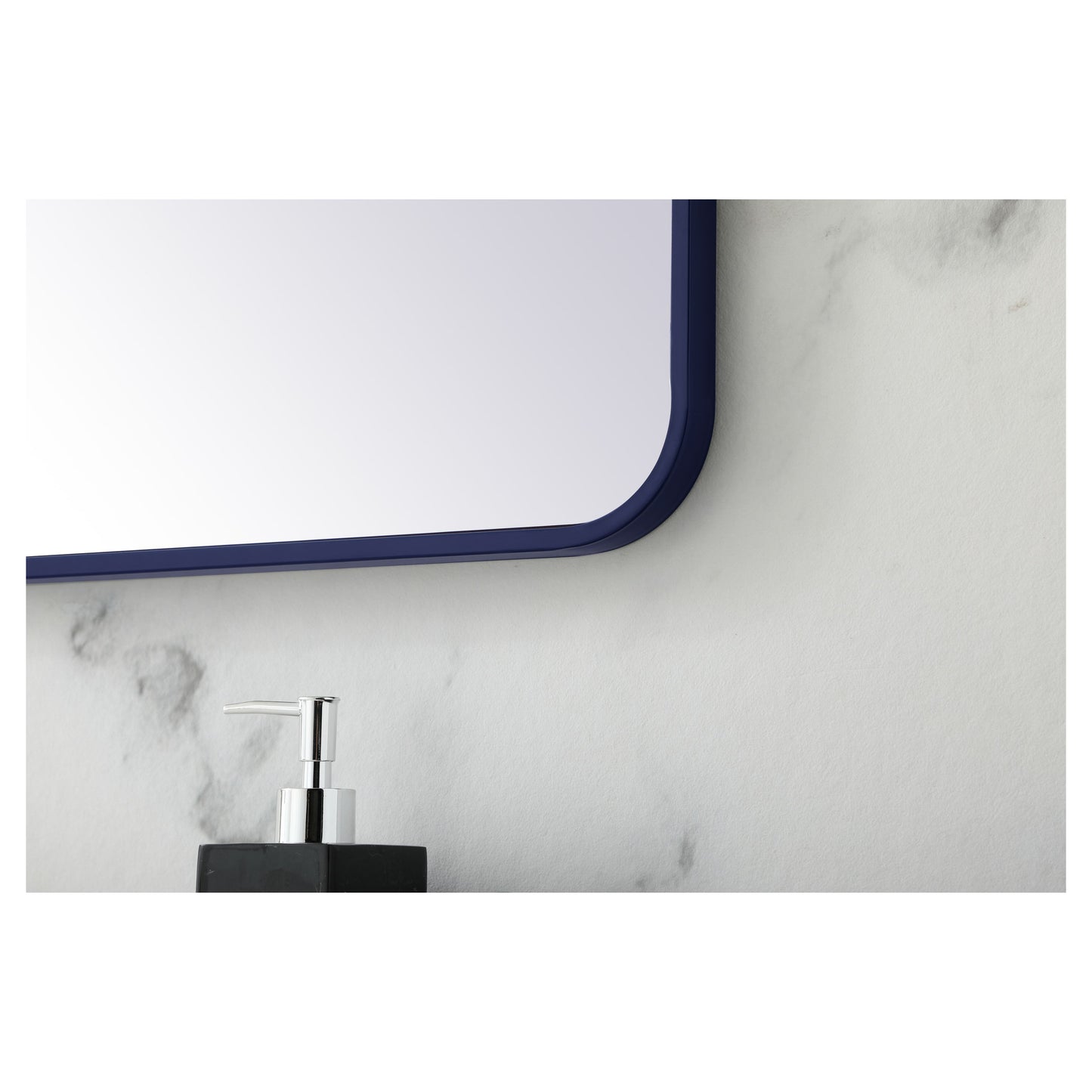 MR802842BL Evermore 28" x 42" Metal Framed Rectangular Mirror in Blue