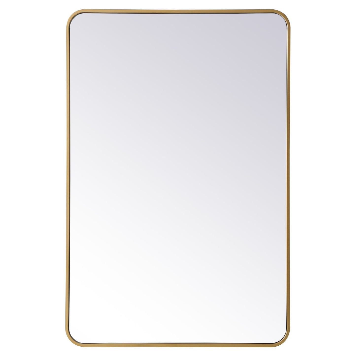 MR802842BR Evermore 28" x 42" Metal Framed Rectangular Mirror in Brass