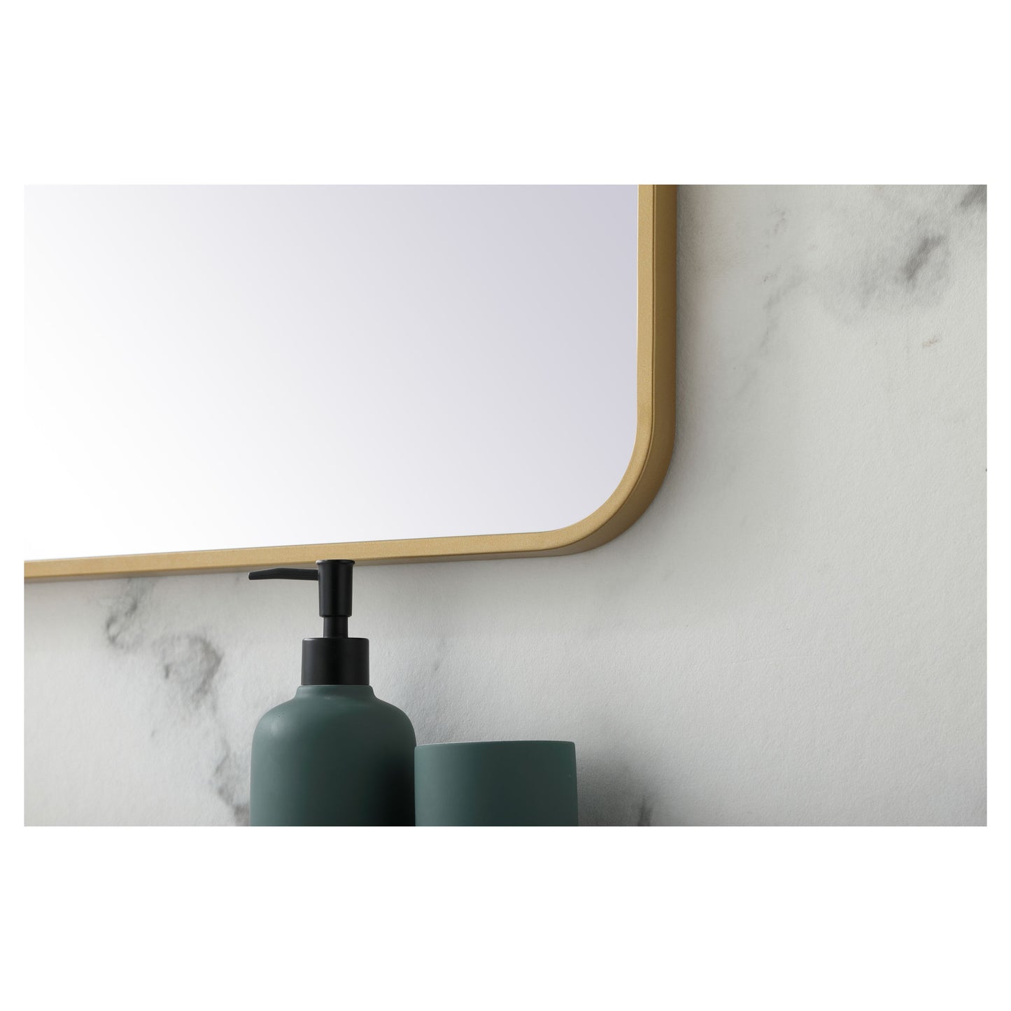MR802842BR Evermore 28" x 42" Metal Framed Rectangular Mirror in Brass
