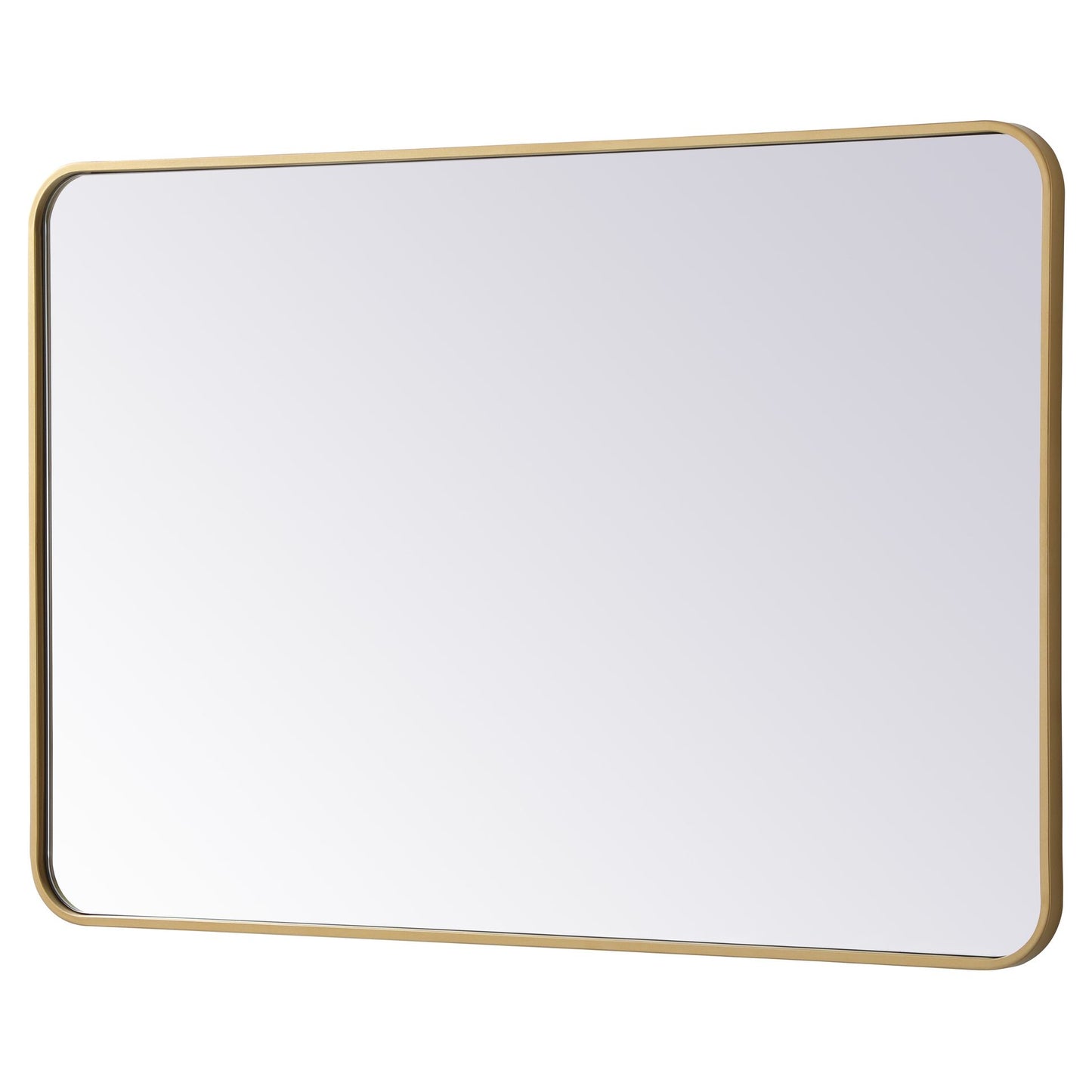 MR802842BR Evermore 28" x 42" Metal Framed Rectangular Mirror in Brass