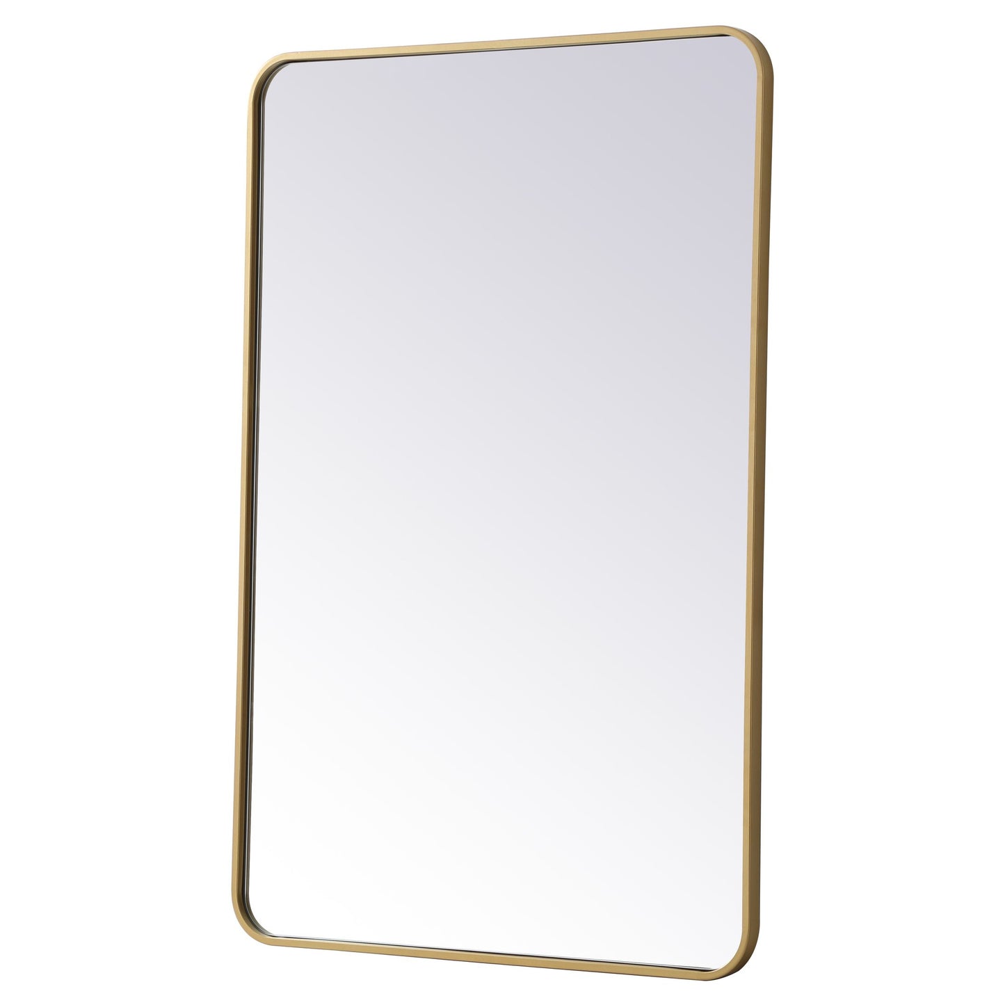 MR802842BR Evermore 28" x 42" Metal Framed Rectangular Mirror in Brass