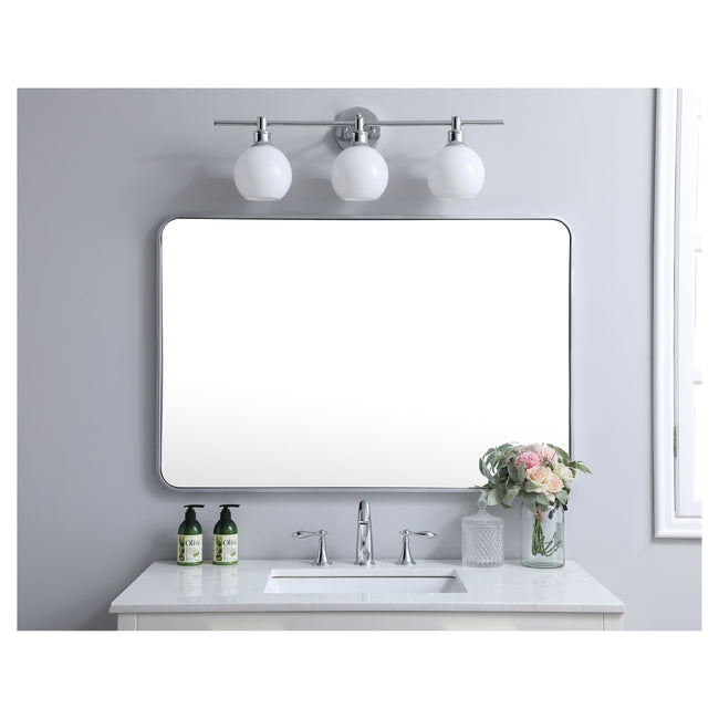 MR802842S Evermore 28" x 42" Metal Framed Rectangular Mirror in Silver