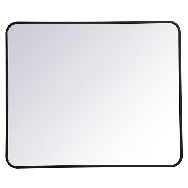 MR803036BK Evermore 30" x 36" Metal Framed Rectangular Mirror in Black
