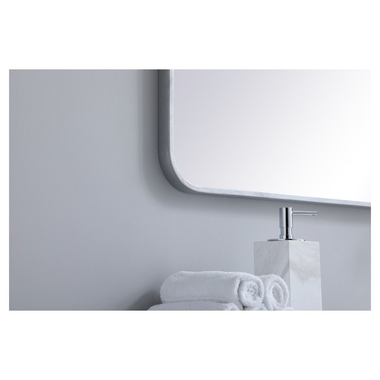 MR803036S Evermore 30" x 36" Metal Framed Rectangular Mirror in Silver