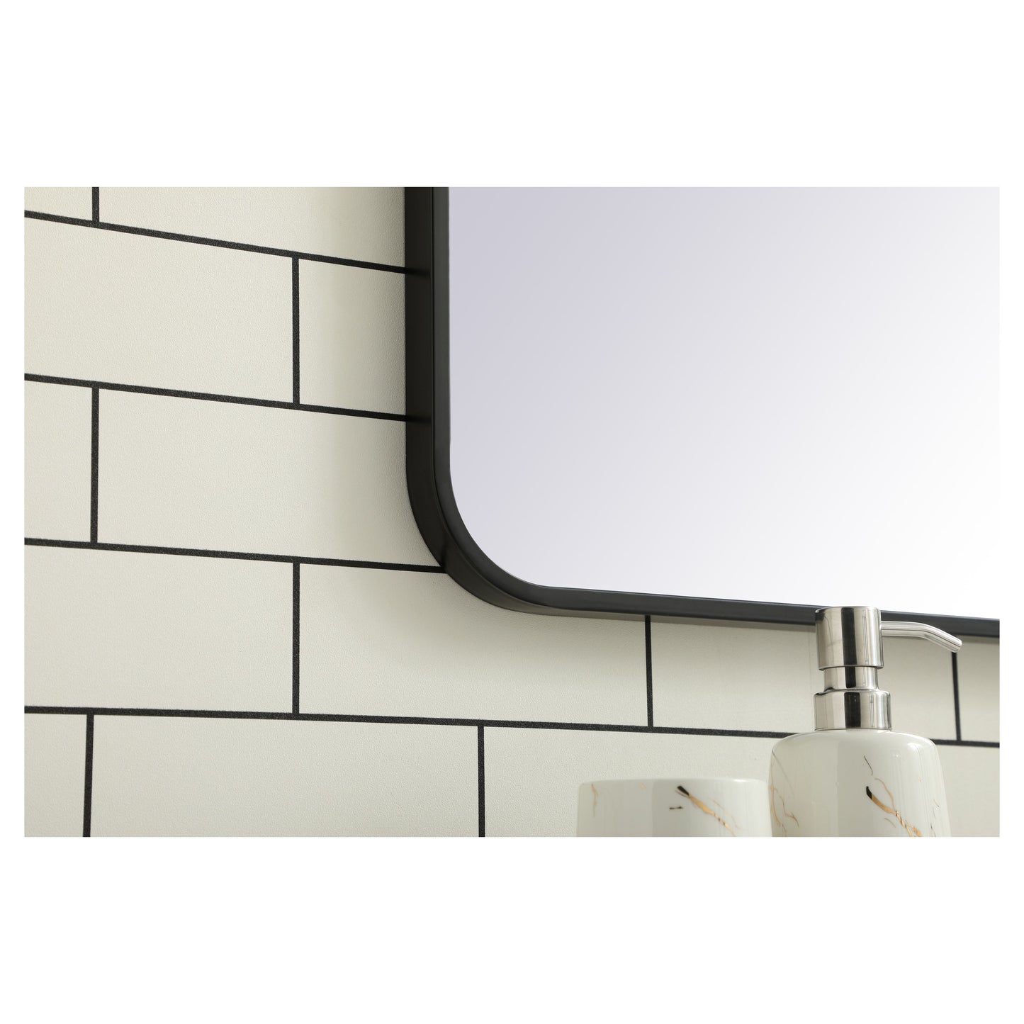 MR803040BK Evermore 30" x 40" Metal Framed Rectangular Mirror in Black