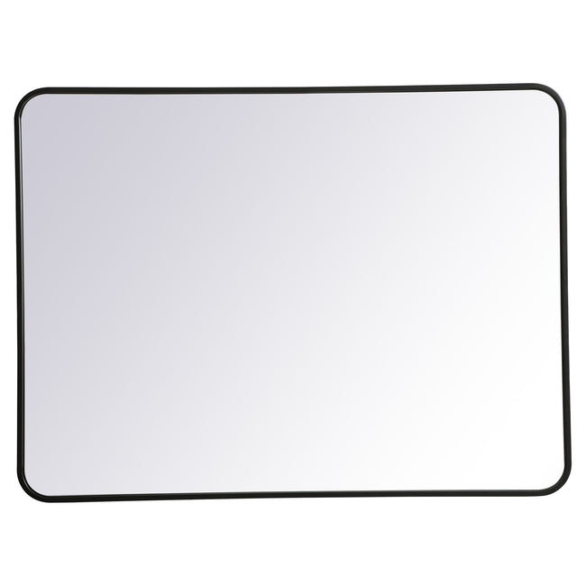 MR803040BK Evermore 30" x 40" Metal Framed Rectangular Mirror in Black