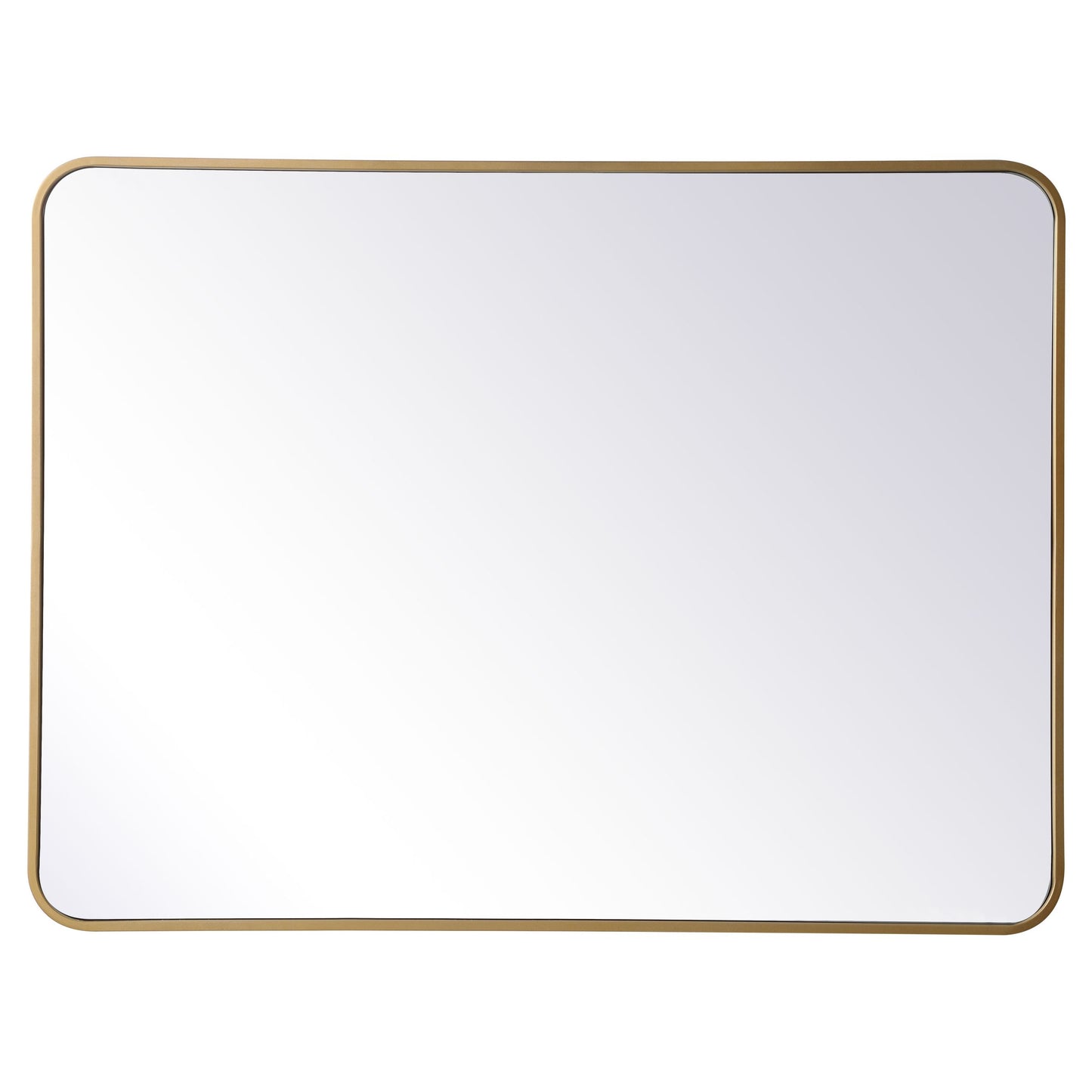 MR803040BR Evermore 30" x 40" Metal Framed Rectangular Mirror in Brass