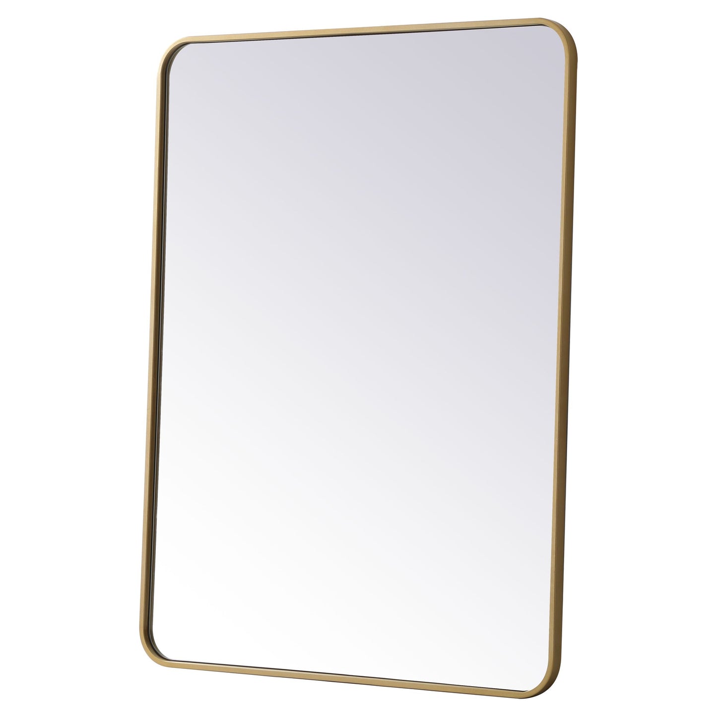 MR803040BR Evermore 30" x 40" Metal Framed Rectangular Mirror in Brass