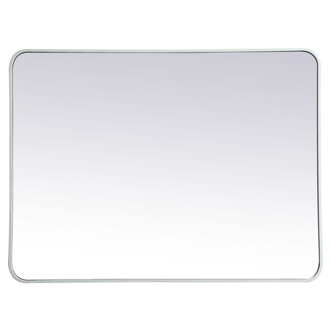 MR803040WH Evermore 30" x 40" Metal Framed Rectangular Mirror in White