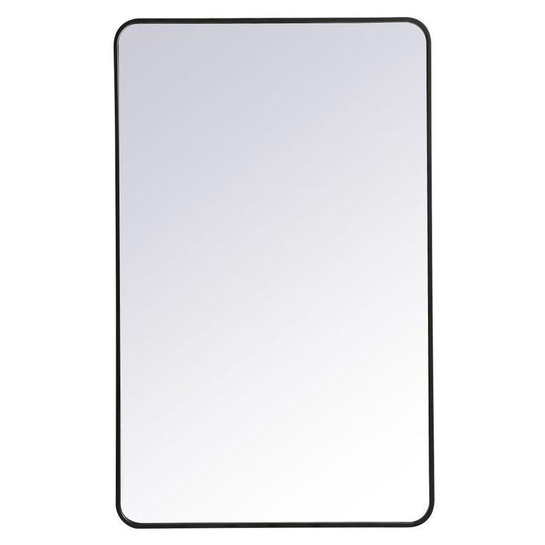 MR803048BK Evermore 30" x 48" Metal Framed Rectangular Mirror in Black