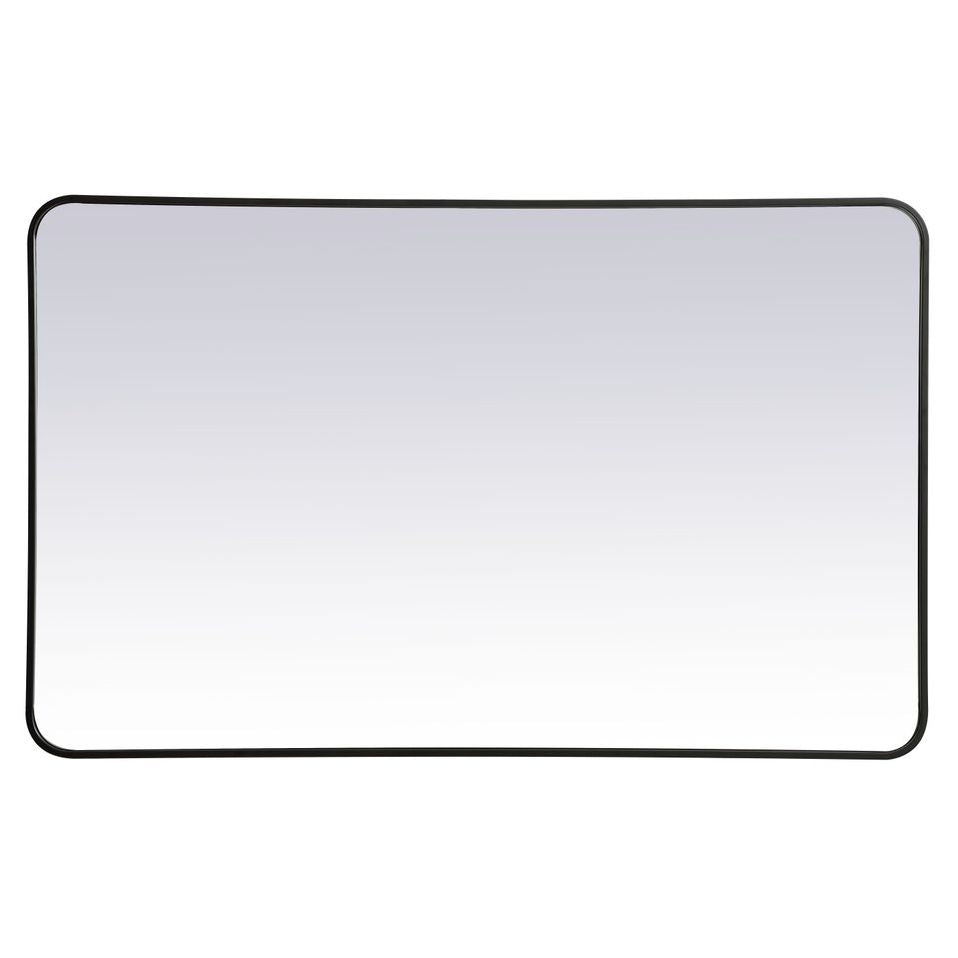 MR803048BK Evermore 30" x 48" Metal Framed Rectangular Mirror in Black