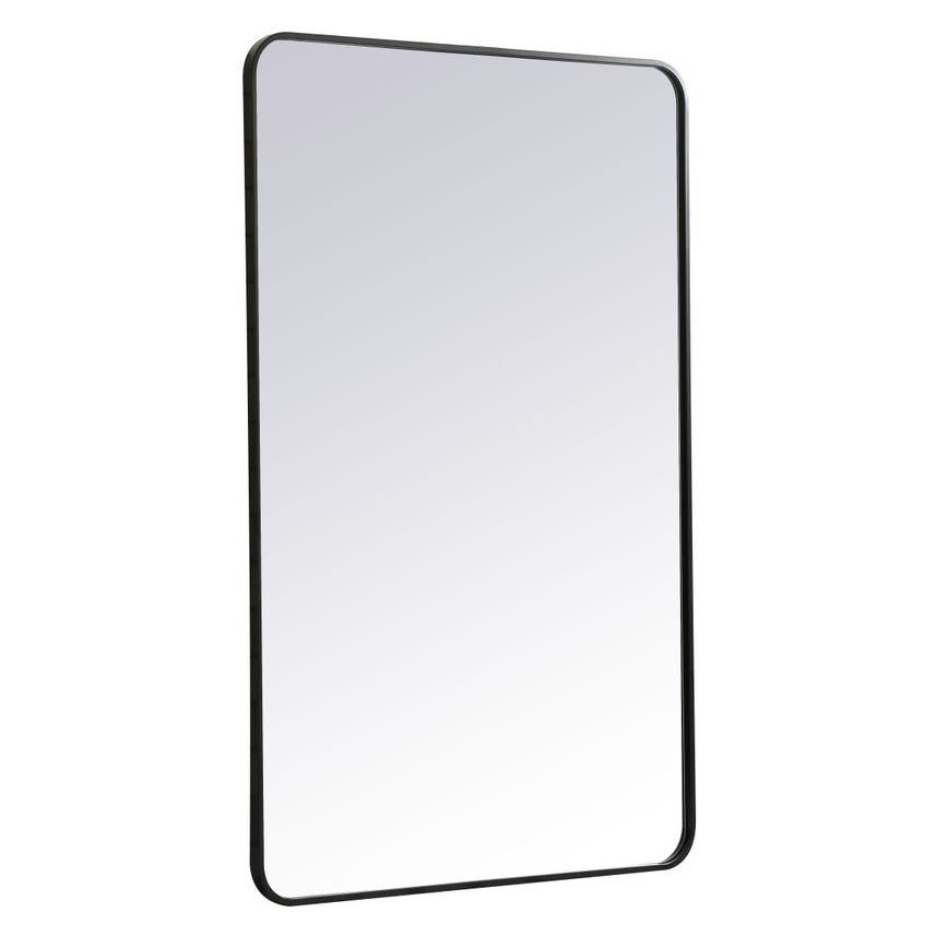 MR803048BK Evermore 30" x 48" Metal Framed Rectangular Mirror in Black