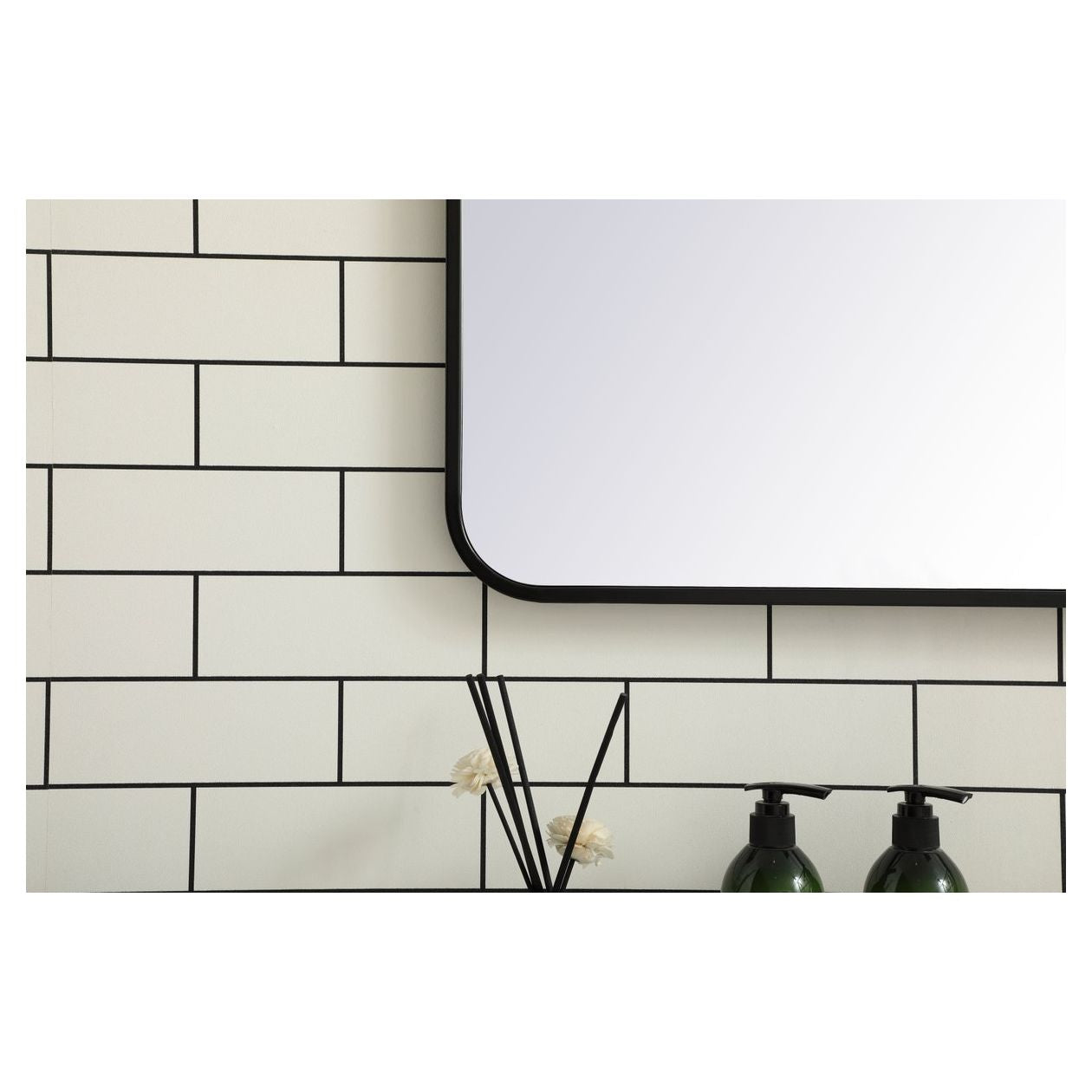 MR803048BK Evermore 30" x 48" Metal Framed Rectangular Mirror in Black