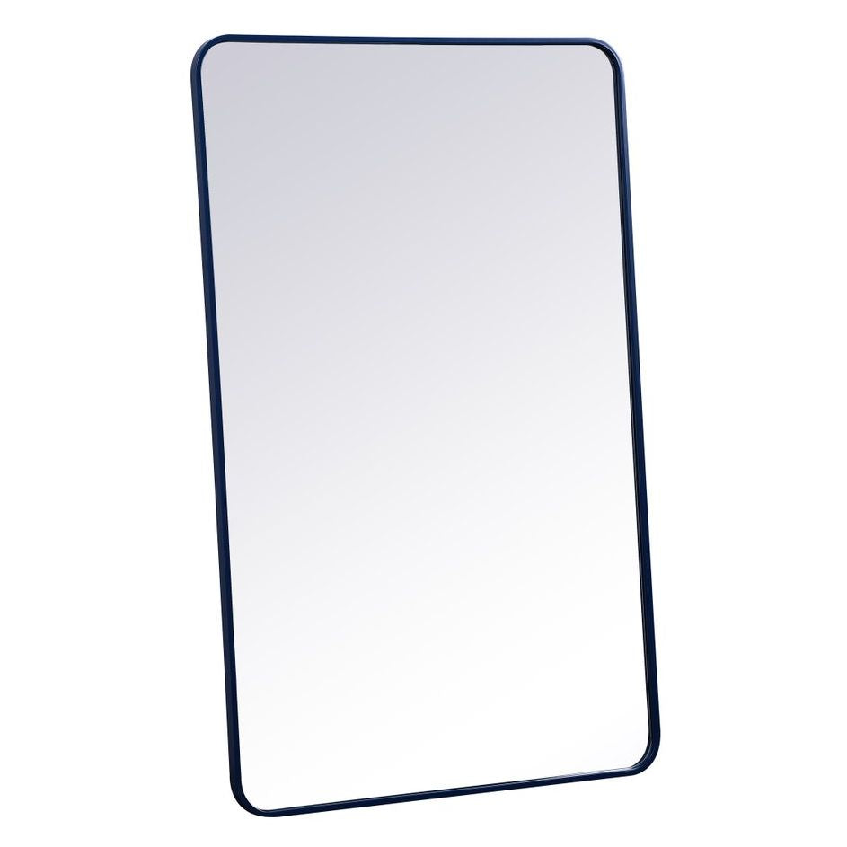 MR803048BL Evermore 30" x 48" Metal Framed Rectangular Mirror in Blue