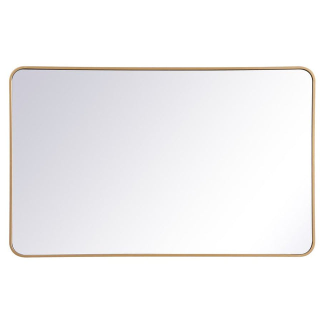 MR803048BR Evermore 30" x 48" Metal Framed Rectangular Mirror in Brass