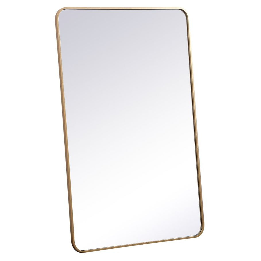 MR803048BR Evermore 30" x 48" Metal Framed Rectangular Mirror in Brass