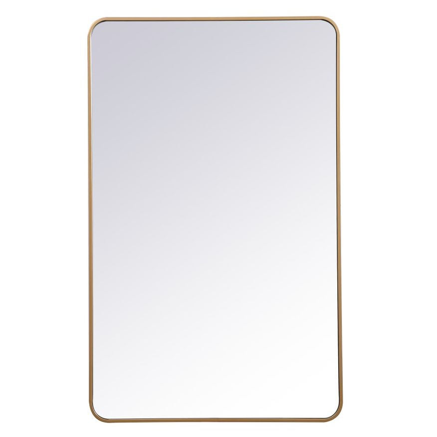 MR803048BR Evermore 30" x 48" Metal Framed Rectangular Mirror in Brass