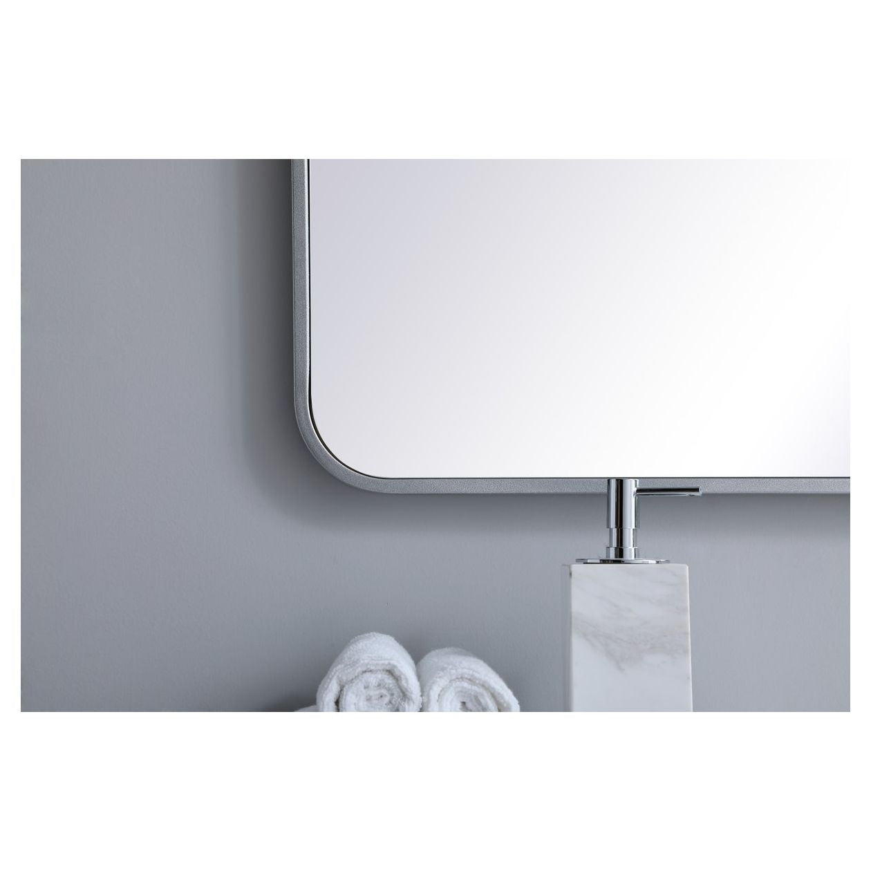 MR803048S Evermore 30" x 48" Metal Framed Rectangular Mirror in Silver
