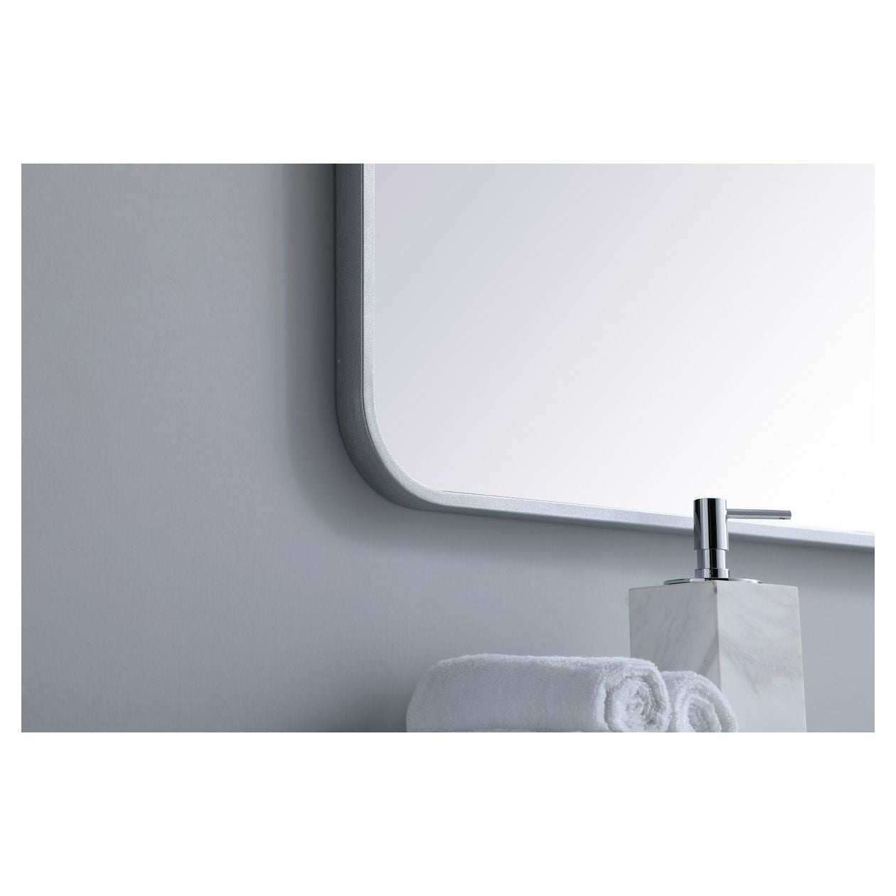 MR803048S Evermore 30" x 48" Metal Framed Rectangular Mirror in Silver