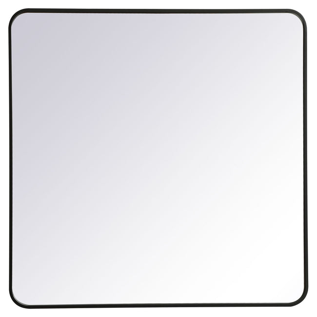 MR803636BK Evermore 36" x 36" Metal Framed Rectangular Mirror in Black