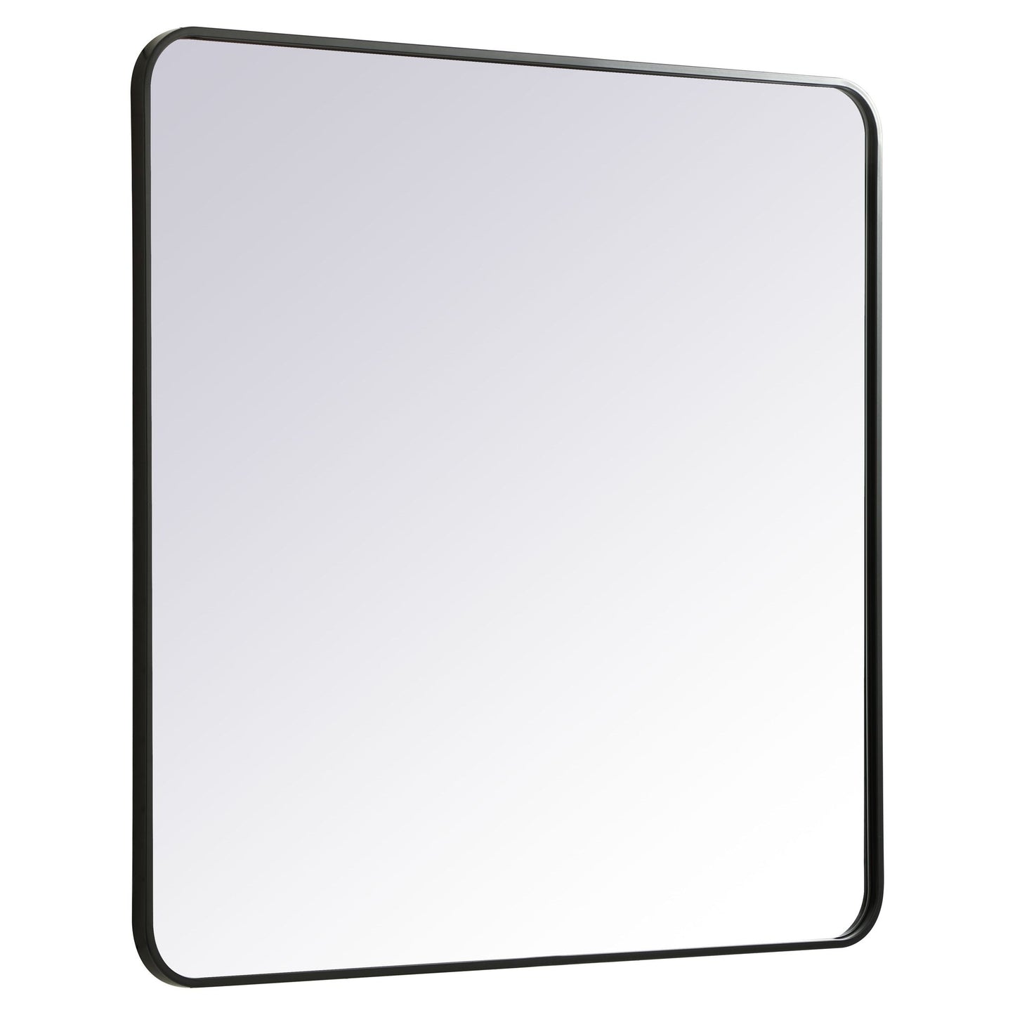 MR803636BK Evermore 36" x 36" Metal Framed Rectangular Mirror in Black