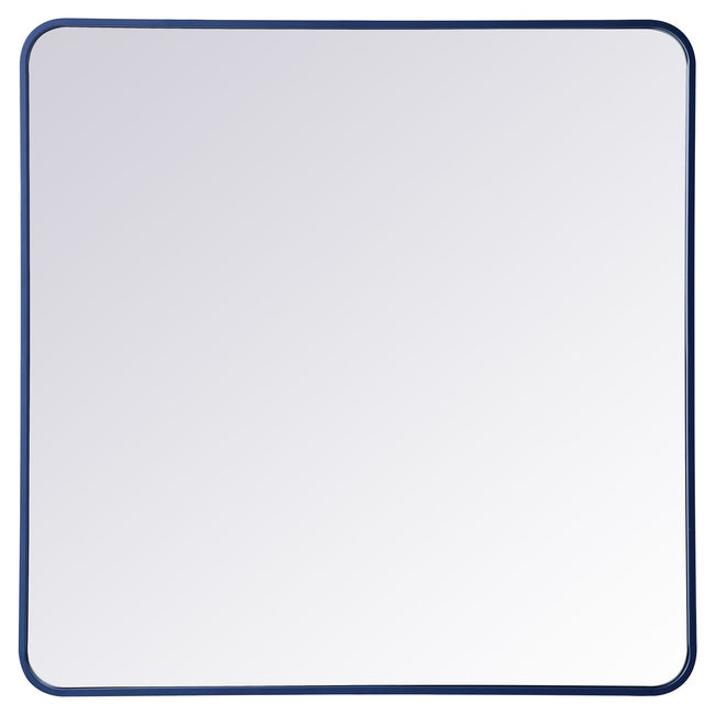 MR803636BL Evermore 36" x 36" Metal Framed Rectangular Mirror in Blue