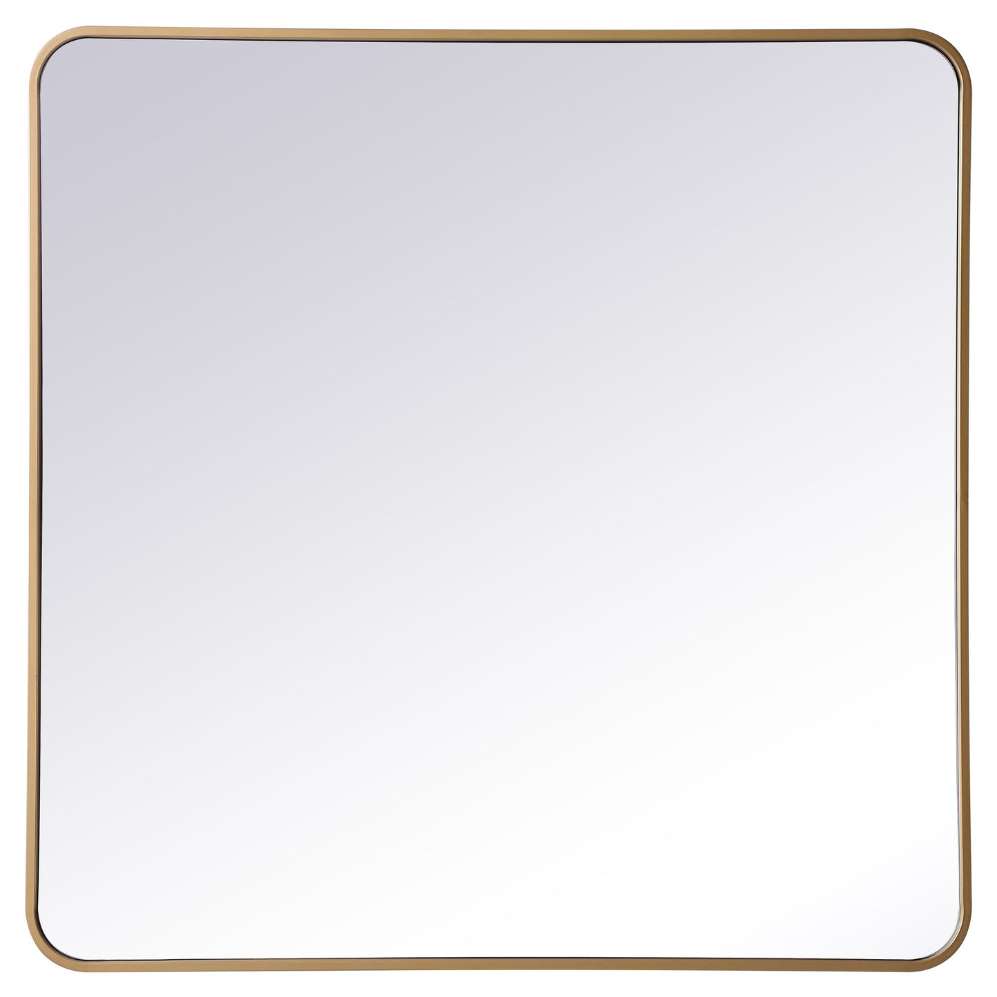 MR803636BR Evermore 36" x 36" Metal Framed Rectangular Mirror in Brass