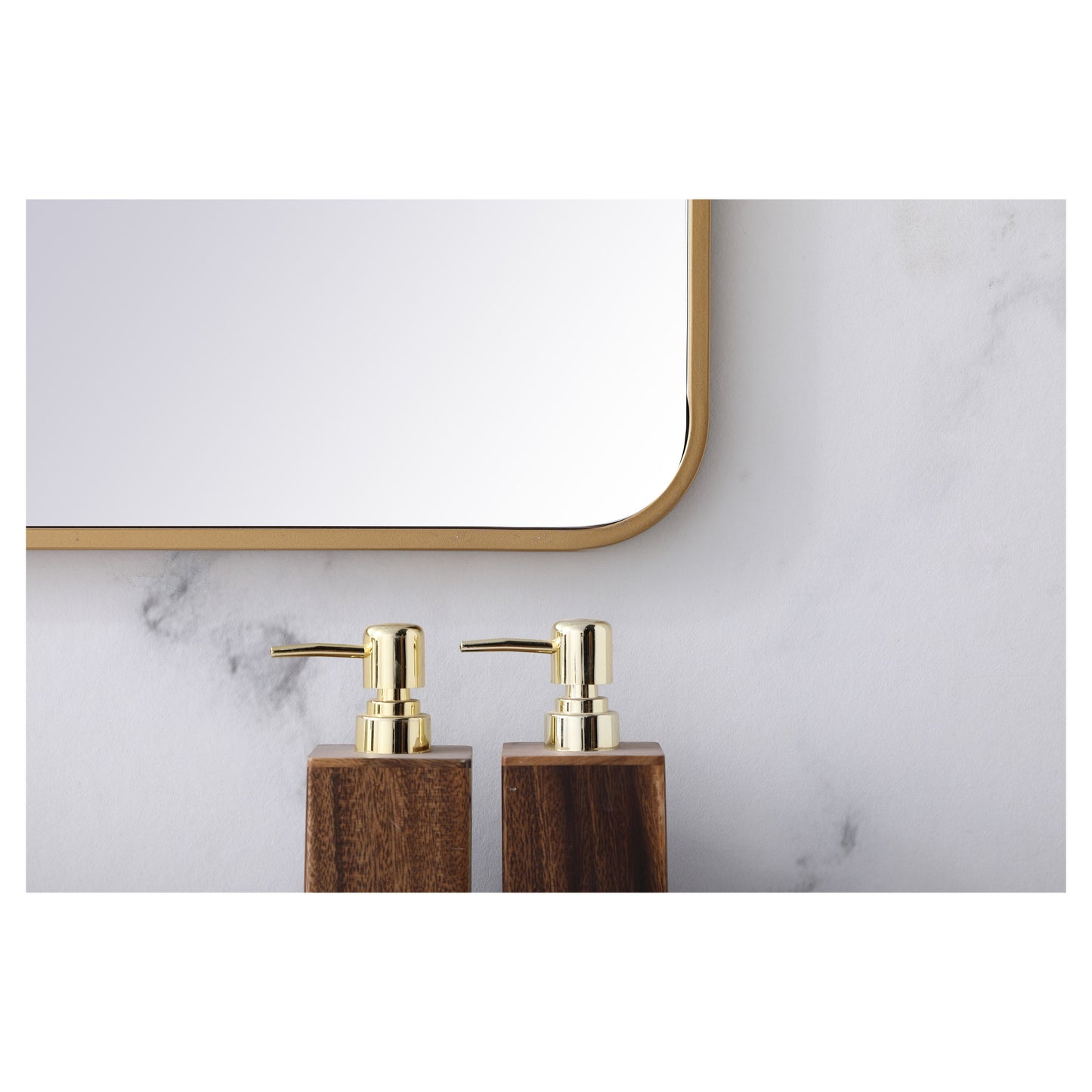 MR803636BR Evermore 36" x 36" Metal Framed Rectangular Mirror in Brass