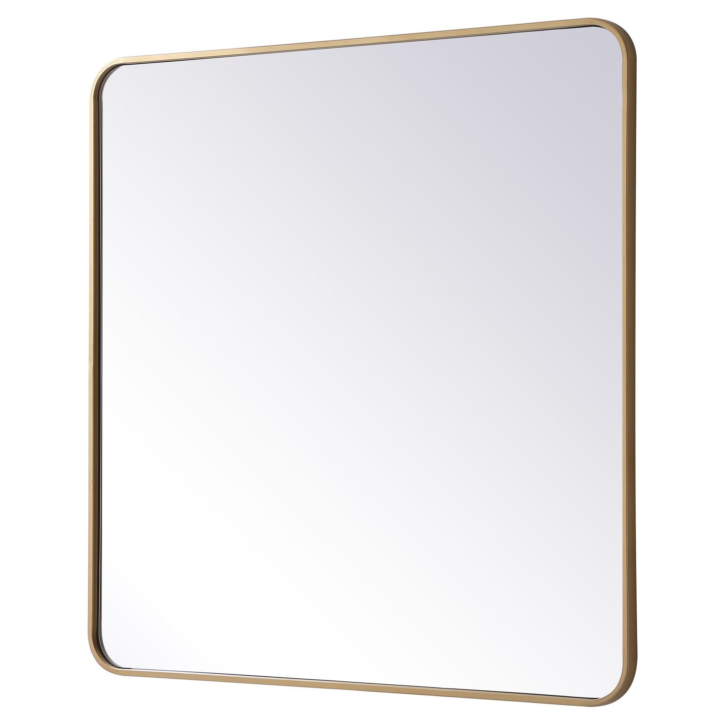 MR803636BR Evermore 36" x 36" Metal Framed Rectangular Mirror in Brass
