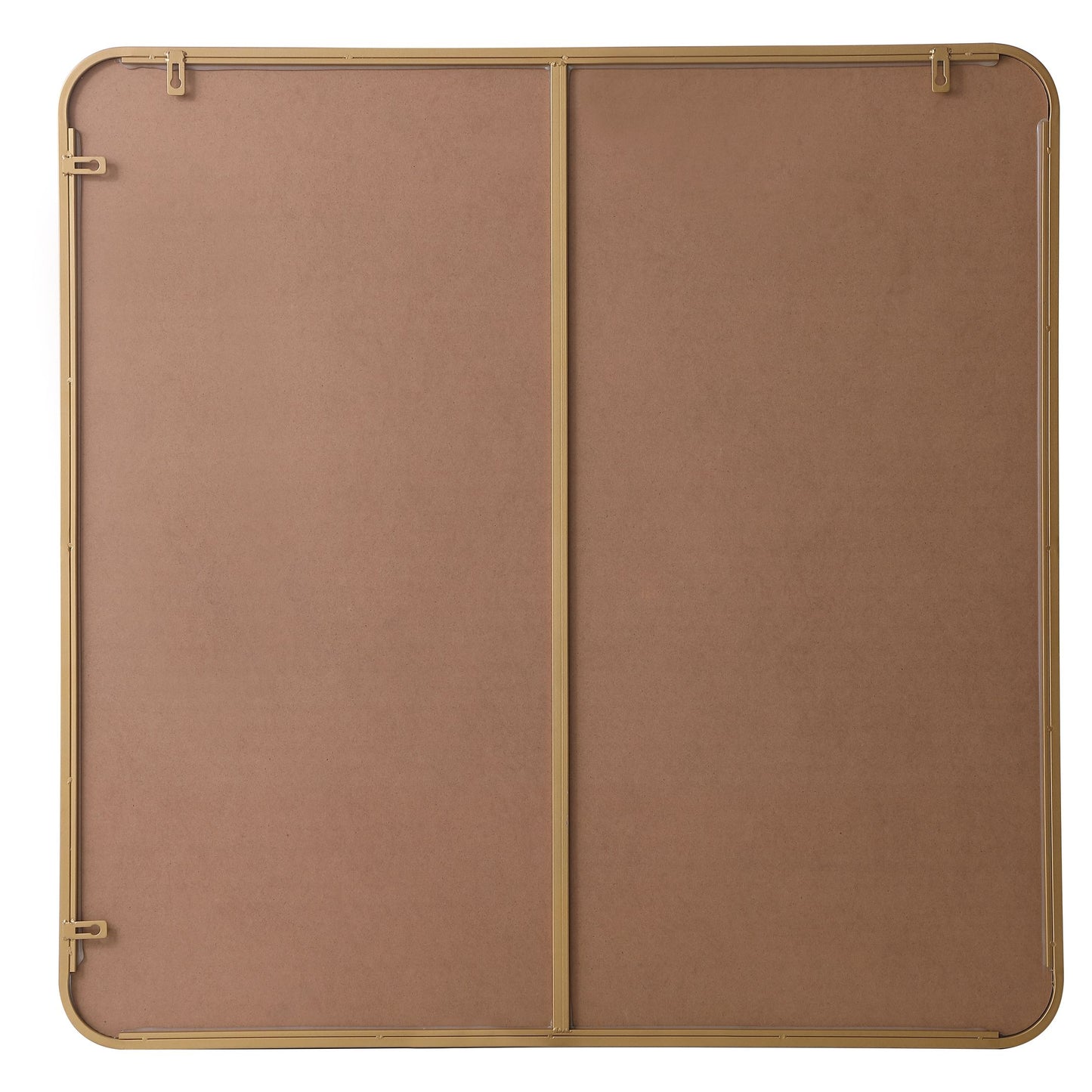 MR803636BR Evermore 36" x 36" Metal Framed Rectangular Mirror in Brass